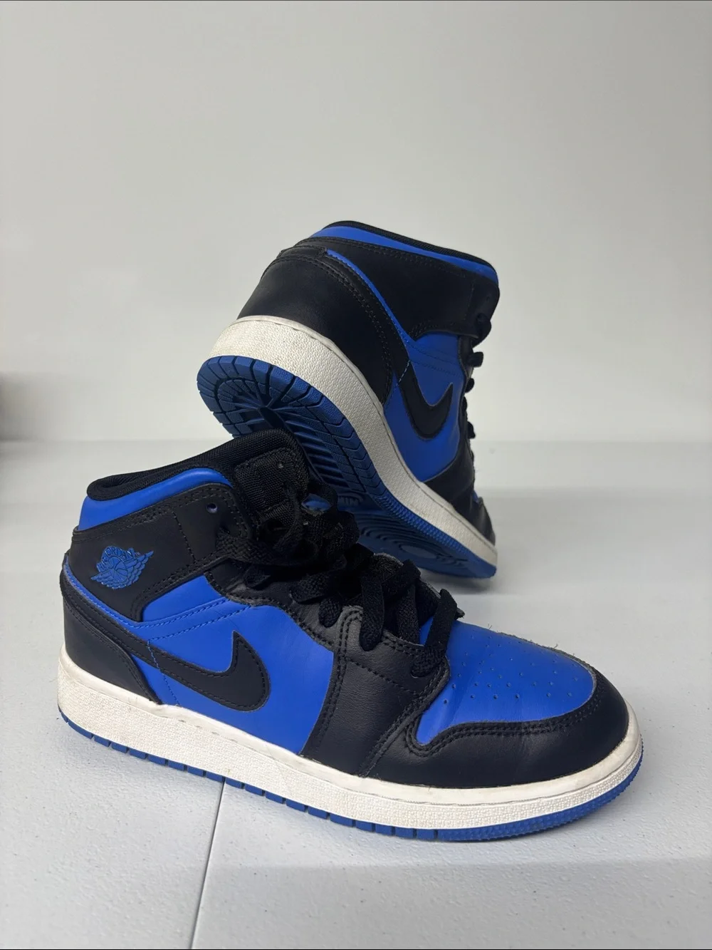 Nike Air Jordan 1 Mid - Black and Blue Size 5Y